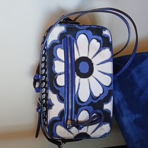 Coach Poppy Vintage Blue Floral Scarf Crossbody